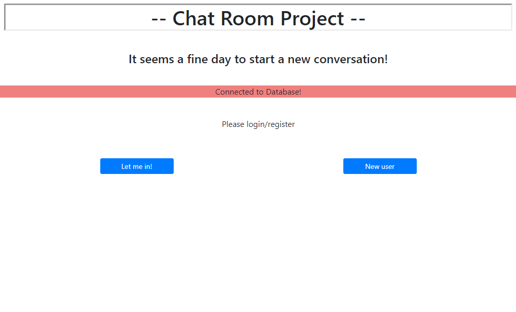 Screenshot of the Chat Room project